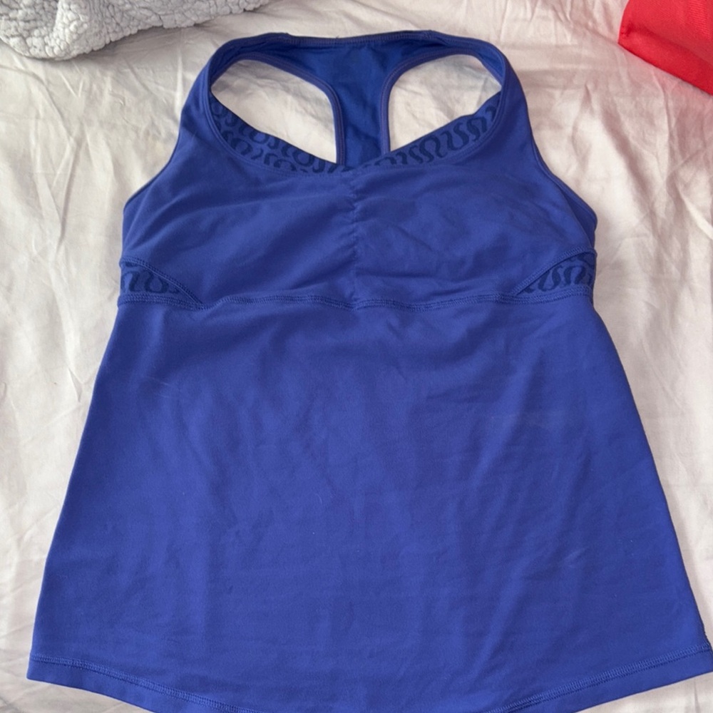 Lululemon Athletica Logo Tank W/ Built in bra in periwinkle blue - Picture 5 of 5